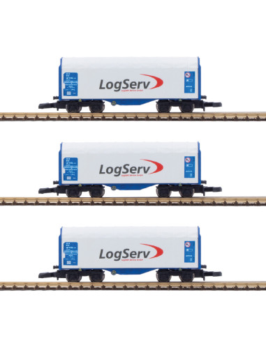 Sliding tarp car - LOGSERV - Z scale - x3