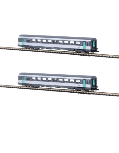 CORAIL passenger cars x2 - Nouvelle deco livery - 2Cl - SNCF