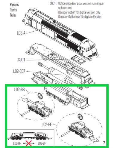 CC72000 - bogie avant complet de rechange