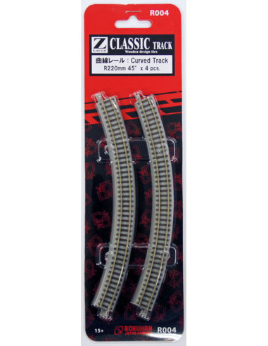 Curved Track R220mm 45° (4 pcs.) - ROKUHAN - R004